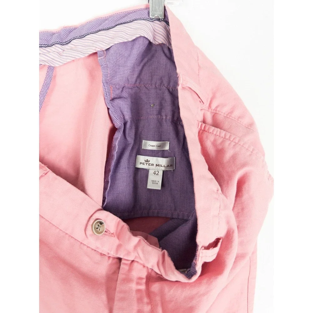 Peter Millar Crown Cool‎ Pants Mens 42 Pink Chino Pockets Soft Preppy Casual